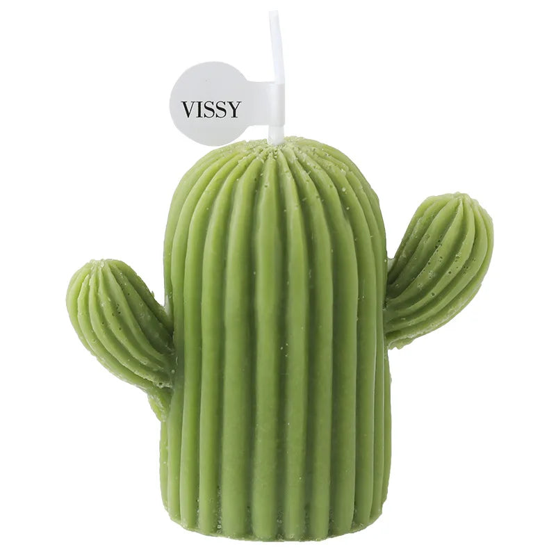 Home Decorative Candles Handmade Cactus Scented Candles Soy Wax Aromatic Candles for New Year Decoration House Ins Photo Props