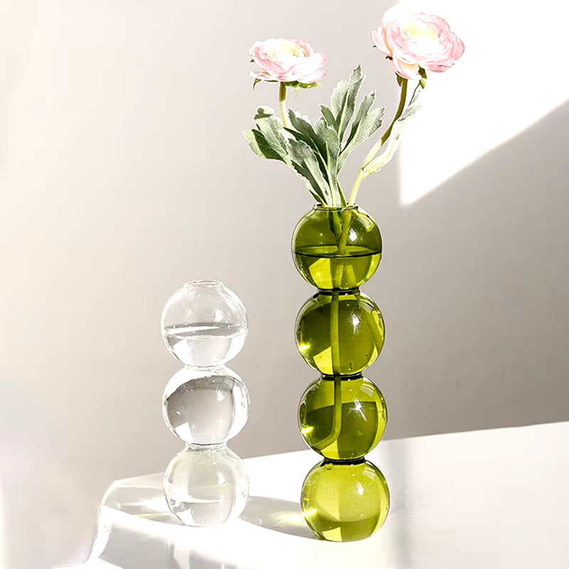 New Nordic Glass Bubble Vase INS Flower Arrangement Modern Creative Spherical Flower Vases Home Decoration Birthday Gift Pots