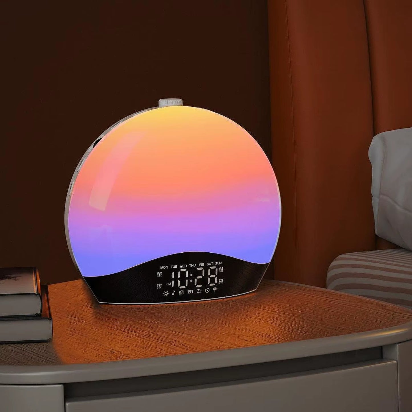 Sunlight Alarm Clock with Sunrise Simulation with Sounds Timer Wake up Light