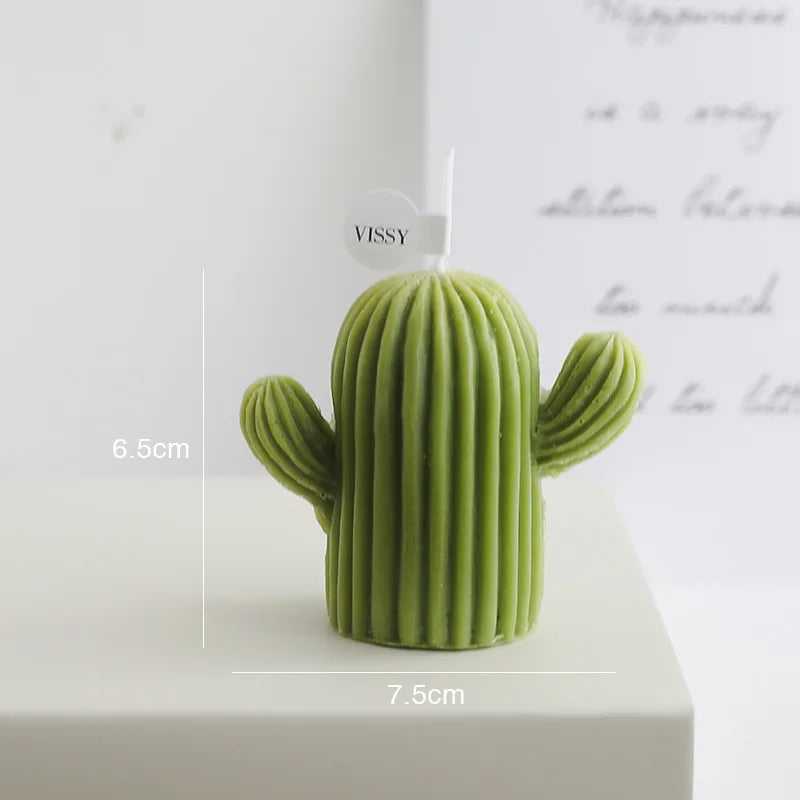 Home Decorative Candles Handmade Cactus Scented Candles Soy Wax Aromatic Candles for New Year Decoration House Ins Photo Props