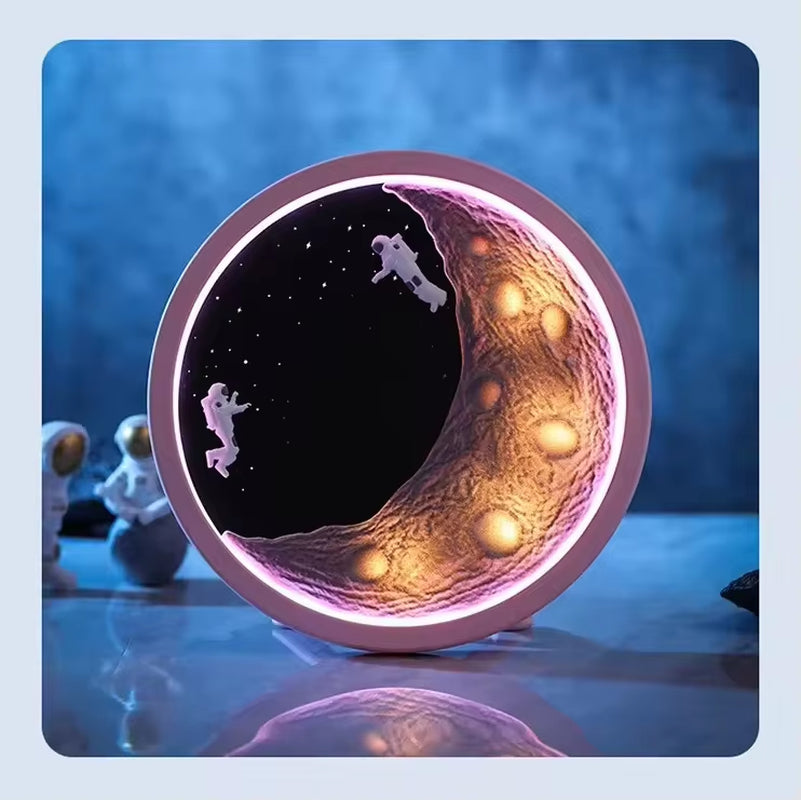 Stylish HIFI Astronaut Wireless Speaker Led Lamp Mini Subwoofer Speaker Bedroom Nightlight Loudspeaker for Girl Gift