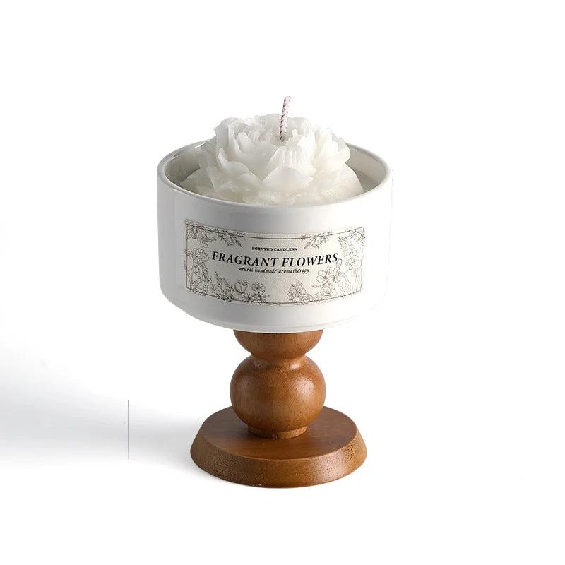 Luxury Decoration Camellia Scented Candle Cup Home Decoration Interior Candle Girls Birthday Gifts Guest Candles Wedding Candles