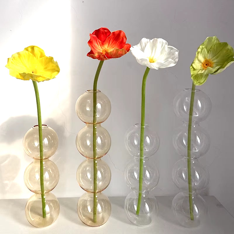 New Nordic Glass Bubble Vase INS Flower Arrangement Modern Creative Spherical Flower Vases Home Decoration Birthday Gift Pots